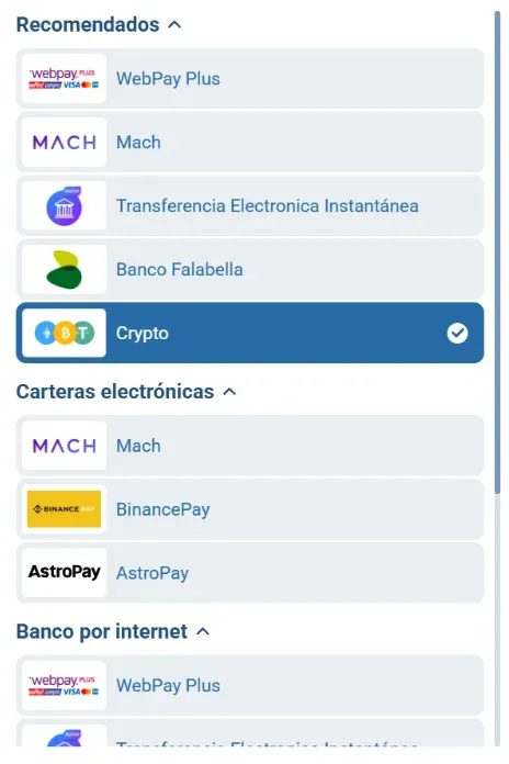 Métodos de depósito recomendados para una cuenta en CLP, 27.10.2026 Métodos de depósito de la caja del casino para Chile